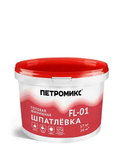 FL-01 Шпатлевка полимерная готовая финишная Петромикс, 17 кг/меш купить в Санкт-Петербурге
