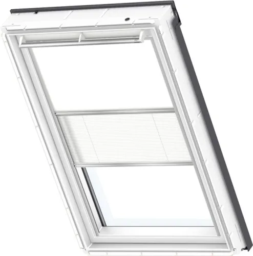 Затемняющая штора-плиссе Дуо DFD 1025/1016 белая МК08 78*140 Velux купить в Санкт-Петербурге