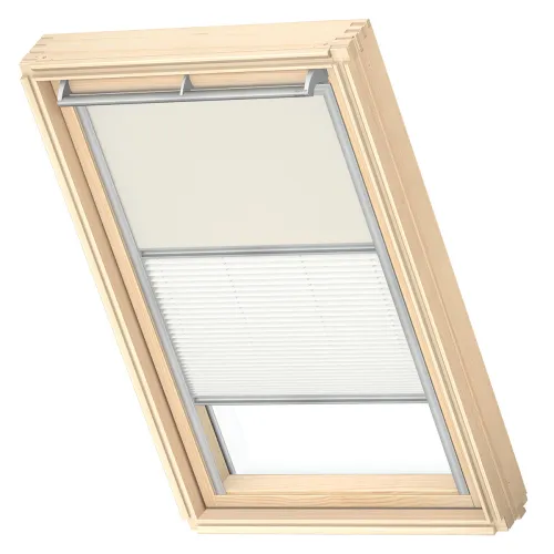 Затемняющая штора-плиссе Дуо DFD 1085/1016 бежевый МК06 78*118 Velux купить в Санкт-Петербурге