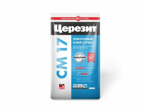 CМ 17/25 кг Плиточный клей для крупноформатного керамогранита, камня, плитки внутр и наружн Церезит купить в Санкт-Петербурге