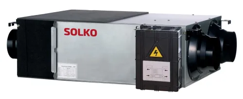 Потолочная установка HVR 13A (1300 м3/ч, фильтры G3+F9,3 скорости,пластинч рекуп, пульт 13002) Solko купить в Санкт-Петербурге