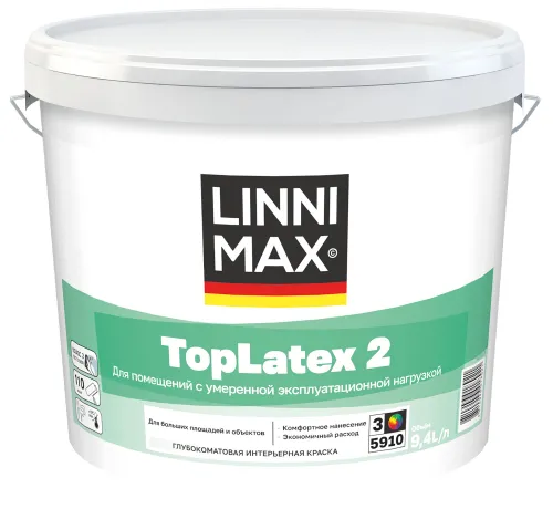 Toplatex 2 9,4л Краска водно-дисперсионная для внутренних работ База3 LINNIMAX купить в Санкт-Петербурге