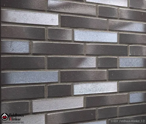 Клинкерный кирпич FeldHaus K518LDF geo platinum liso  купить в Санкт-Петербурге