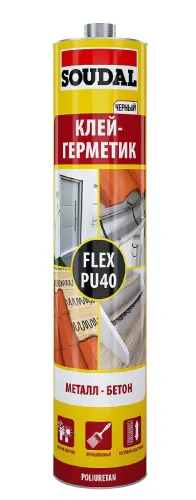 Soudal FLEX PU 40 чёрный 300мл полиуретановый клей-герметик Соудал купить в Санкт-Петербурге