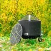 Костровая чаша "Коты и звезды" D1000 коническое дно купить в Санкт-Петербурге