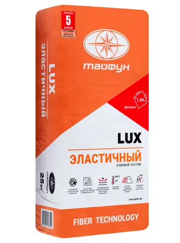 ТАЙФУН МАСТЕР ЭЛАСТИЧНЫЙ LUX 25кг Клей повышенной эластичности с армирующими фибро-волокнами для плитки купить в Санкт-Петербурге