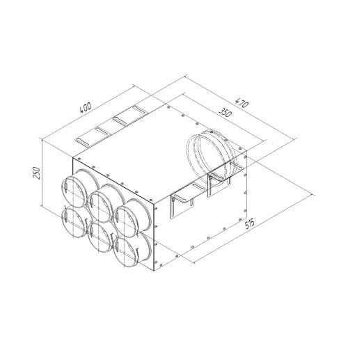 Коллектор металлический на 6 выходов KV 160/90x6 Provent
(Комплектуется без фланцев. Фланцы/заглушки необходимо докупать дополнительно) купить в Москве