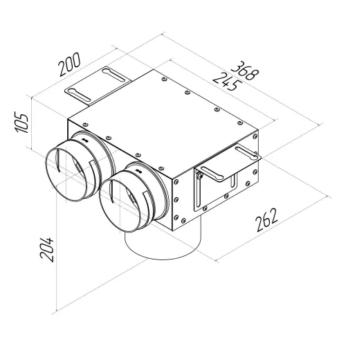 Пленум потолочный/настенный круглый на 2 выхода VPS 125/90x2 Provent (Комплектуется без фланцев. Фланцы/заглушки необходимо докупать дополнительно) купить в Санкт-Петербурге