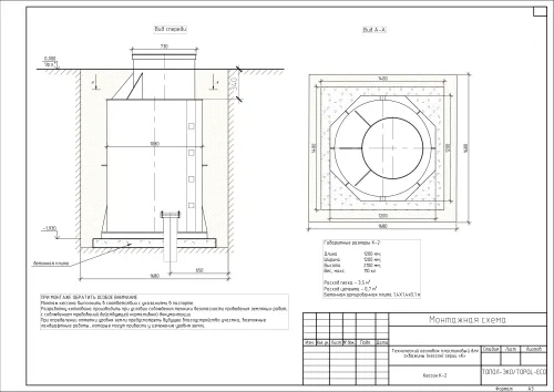 Кессон ТОПОЛ-ЭКО К-2 (муфта 106-114) 1200х1200х2100мм купить в Санкт-Петербурге
