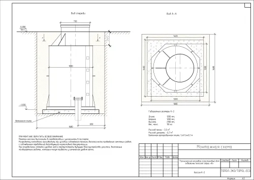 Кессон ТОПОЛ-ЭКО К-2 (муфта 140-150) 1200х1200х2100мм купить в Санкт-Петербурге