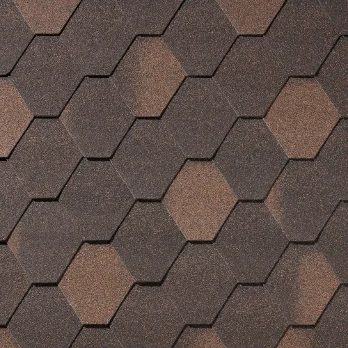 Гибкая черепица (шестигр. с неравн. цветом) Quiet tile Rombica медь 3м2 купить в Санкт-Петербурге