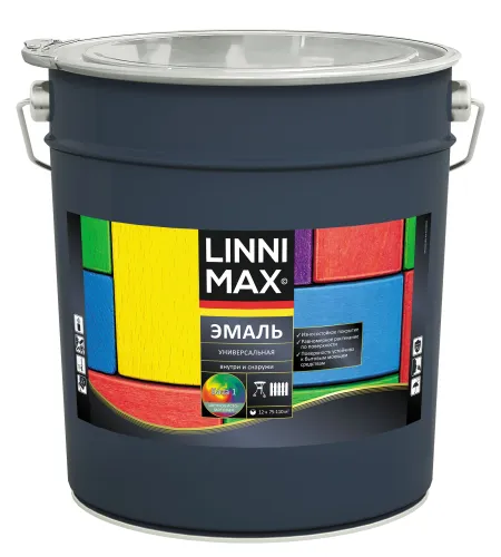 Эмаль универсальная шелковисто-матовая 9л алкидная База1 LINNIMAX купить в Санкт-Петербурге