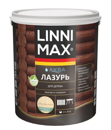 Аква Лазурь для дерева 2,5л Лессирующий антисептик LINNIMAX купить в Санкт-Петербурге