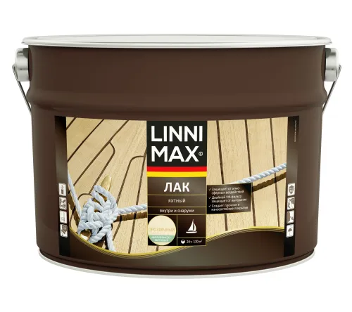 Лак Яхтный шелковисто-матовый 9л алкидно-уретановый LINNIMAX купить в Санкт-Петербурге