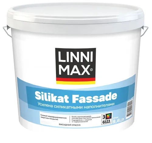 Silikat Fassade 9,4л Краска силикат-модифицированная д/наружных работ База3 LINNIMAX купить в Санкт-Петербурге