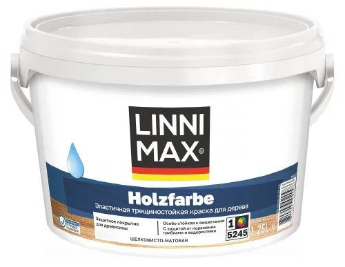 Holzfarbe 1,25л Краска водно-дисперсионная д/наружных и внутренних работ База1 LINNIMAX купить в Санкт-Петербурге