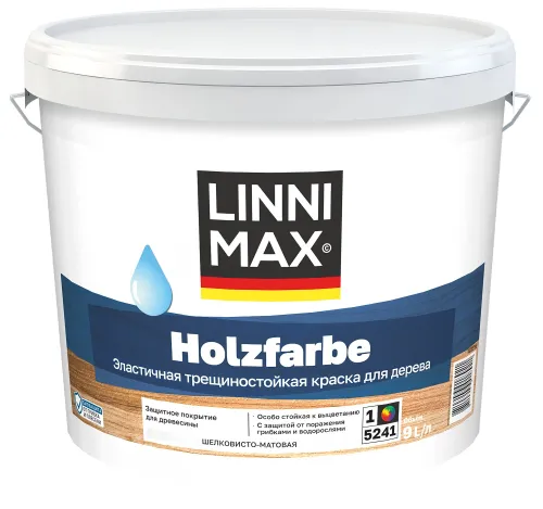 Holzfarbe 9л Краска водно-дисперсионная д/наружных и внутренних работ База1 LINNIMAX купить в Санкт-Петербурге