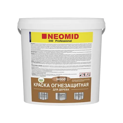 Wood Professional 040 Краска огнезащитная для древесины 150кг готовый NEOMID купить в Санкт-Петербурге