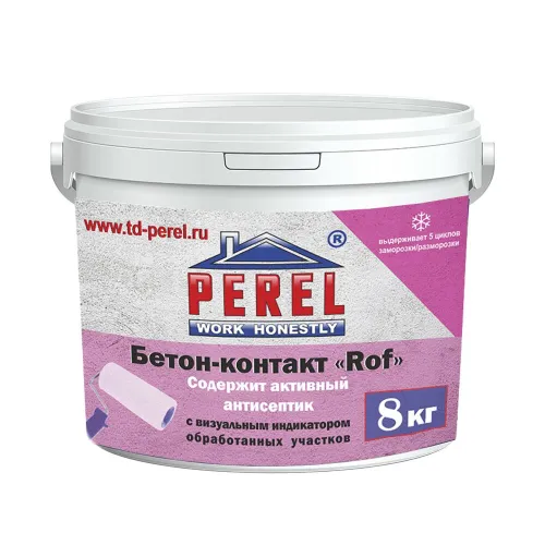Грунтовка бетон-контакт с антисептиком Perel Rof розовый 8кг купить в Санкт-Петербурге