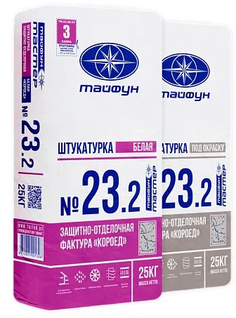ТАЙФУН МАСТЕР № 23.3 25кг Штукатурка защитно-отделочная короед белый 3мм купить в Санкт-Петербурге