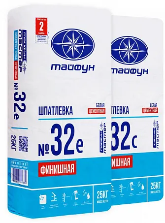ТАЙФУН МАСТЕР № 32с 25кг Шпатлевка цементная финишная серый купить в Санкт-Петербурге