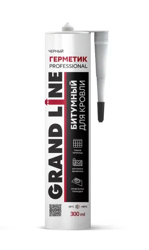Герметик Grand Line Professional кровельный битумный черный, 300мл купить в Санкт-Петербурге
