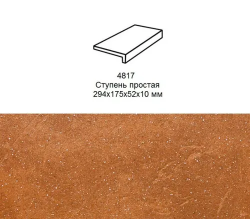 Ступень рядовая Stroher 4817 Keraplatte Roccia прямой угол 839 ferro 294x175x52x10мм 6шт/уп купить в Санкт-Петербурге