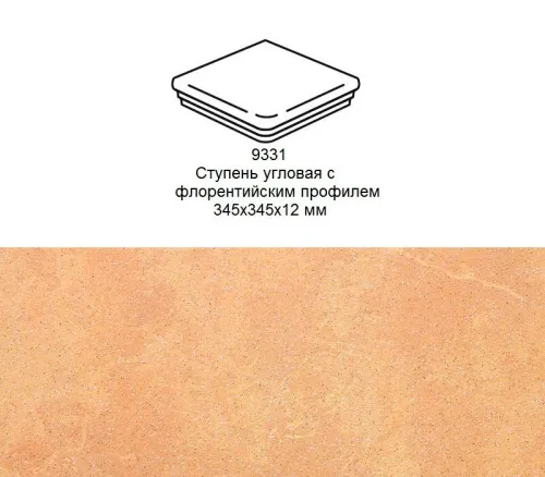 Ступень угловая Stroher 9331 Keraplatte Roccia флорентинер 834 giallo 345x345x12мм 1шт/уп купить в Санкт-Петербурге