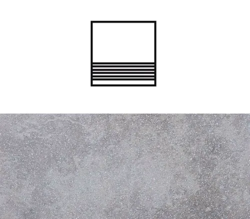 Ступень Stroher 8181 Keraplatte Roccia без угла с насечками 840 grigio 300x240x10мм 10шт/уп купить в Санкт-Петербурге