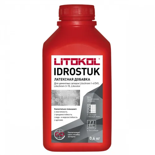 IDROSTUK-м 0,6кг Добавка латексная для затирки белый LITOKOL купить в Санкт-Петербурге