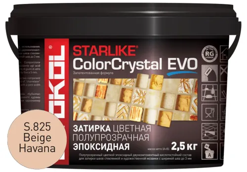 STARLIKE COLOR CRYSTAL EVO 2,5кг Прозр. химстойкая затирка с эфф. хамелеон LITOKOL купить в Санкт-Петербурге