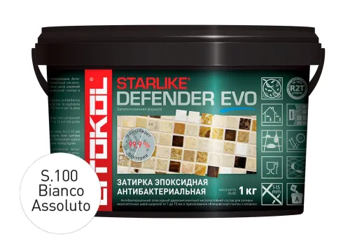 STARLIKE DEFENDER EVO 1кг Эпоксидный состав для укладки и затирки COLD LITOKOL купить в Москве