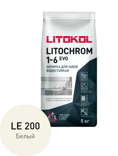 LITOCHROM 1-6 EVO 5кг Затирочный состав цементный LITOKOL купить в Москве