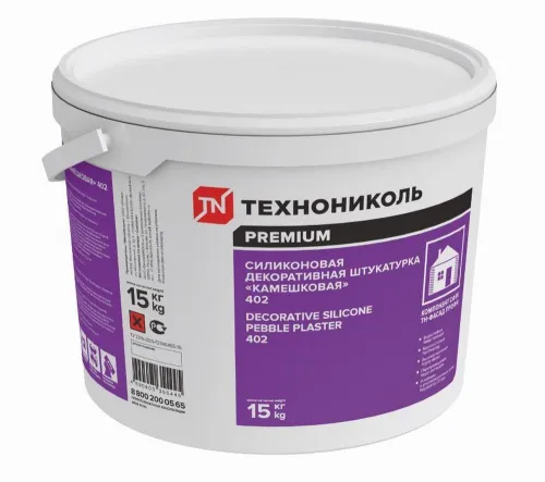 ТЕХНОНИКОЛЬ 402 15кг Штукатурка декоративная силиконовая "короед" 2мм белый купить в Санкт-Петербурге