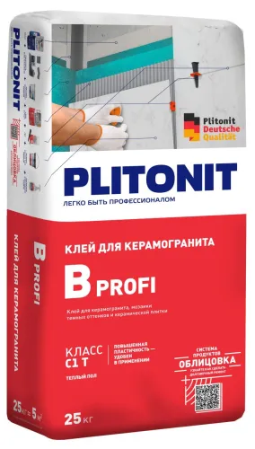 Bprofi 25кг Клей для среднеформатного керамогранита (кл.С1Т) PLITONIT купить в Санкт-Петербурге