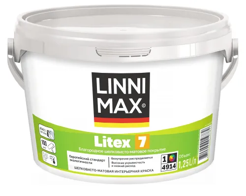 Litex 7 0.9л Краска водно-дисперсионная для внутренних работ База1 LINNIMAX купить в Санкт-Петербурге