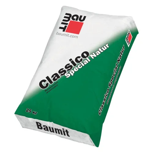 Baumit Classico Special Natur 25кг Штукатурка декоративная минеральная "шуба" K1.0мм База серый купить в Санкт-Петербурге