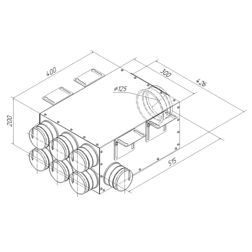 Коллектор металлический на 8 выходов KV 125/75x8 Provent купить в Москве