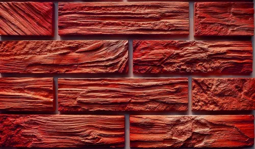 Искусственный камень Лайт Окаменевшее дерево 240х60мм красный 0.9м2 CraftStone купить в Санкт-Петербурге