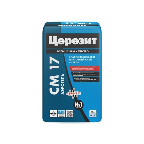CM 17 5кг Плиточный клей для любых видов плитки Аэрогель Белый Церезит купить в Санкт-Петербурге