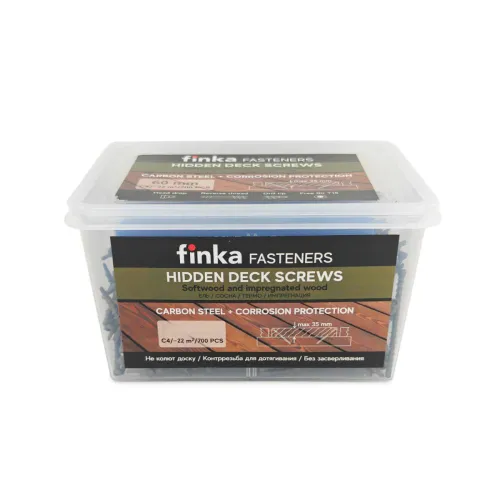 Упаковка саморезов Finka Hidden Deck Screws C4 75мм 350шт/уп купить в Санкт-Петербурге