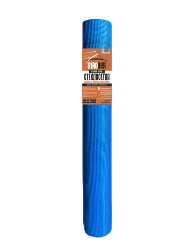 Стеклосетка штукатурная STROVER SR-90 плотность 90г/м2 900Н 4х4мм 1х50м синий купить в Санкт-Петербурге