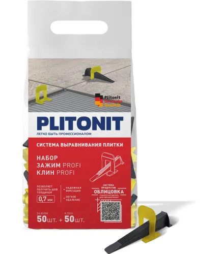 Набор SVP-PROFI клин+зажим 1.4мм 50+50шт/уп PLITONIT купить в Санкт-Петербурге