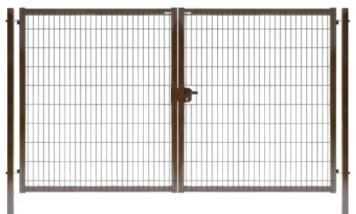 Ворота распашные Medium New Lock 1530х3500мм 8017 коричневый Grand Line купить в Санкт-Петербурге