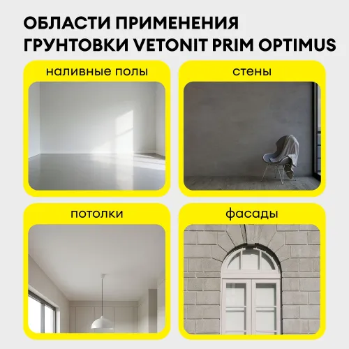 Грунтовка глубокого проникновения Vetonit prim optimus (E) белый 10л купить в Санкт-Петербурге