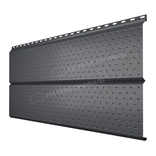 Софит метал перфорированный МП Lбрус-XL-14х335 0.50мм 7024 (темно-серый) PureTech Mat {длины по спецификации} купить в Санкт-Петербурге