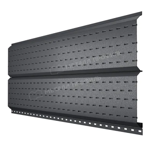 Софит метал перфорированный МП Lбрус-15х240 0.50мм 7024 (темно-серый) PureTech Mat {длины по спецификации} купить в Санкт-Петербурге