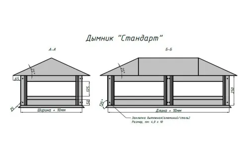 Дымник Стандарт TINMASTER 0.50мм Satin 7024 (темно-серый) 390х520мм купить в Москве