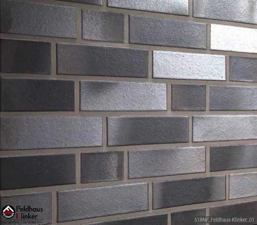 Кирпич клинкерный FeldHaus K518NF geo platinum liso  купить в Санкт-Петербурге